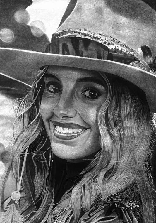 Lainey Wilson Charcoal Portrait