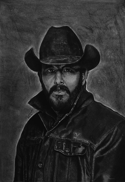 Rip Wheeler Charcoal Portrait