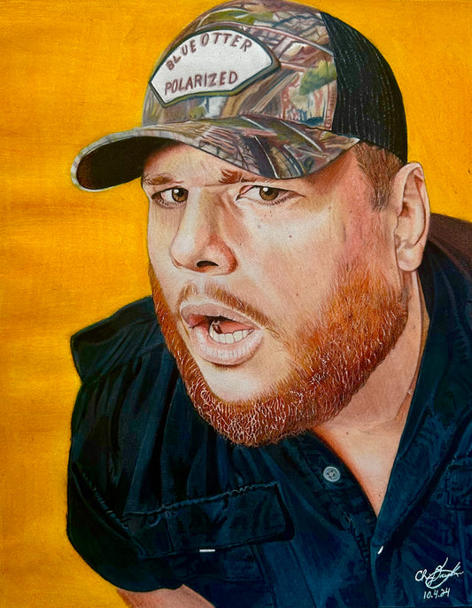 Luke Combs Mixed Media Portrait