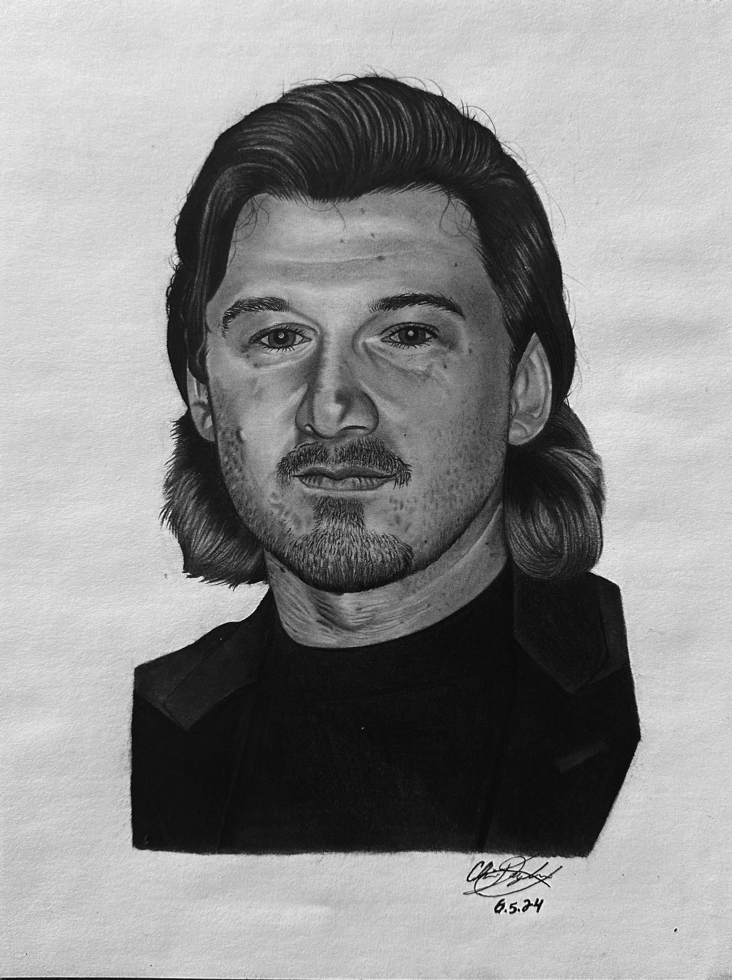 Morgan Wallen Charcoal Portrait